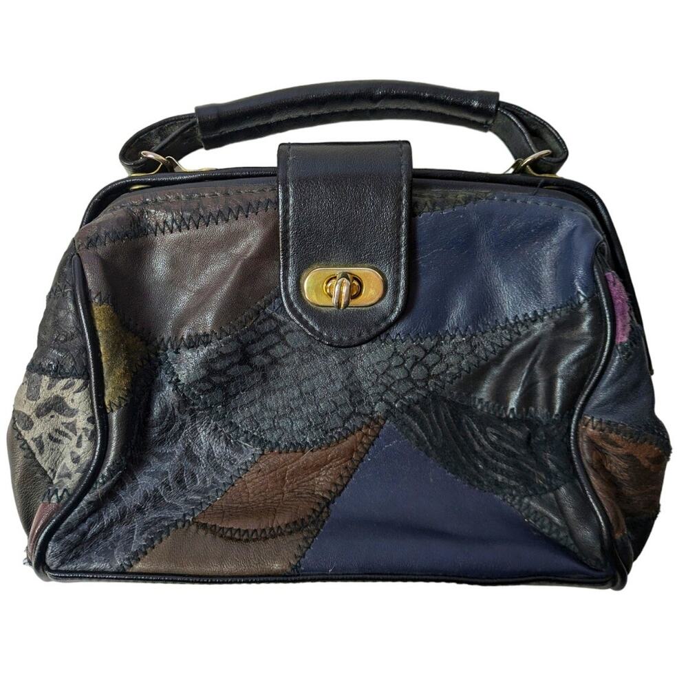 Vintage Leather Patchwork Handbag